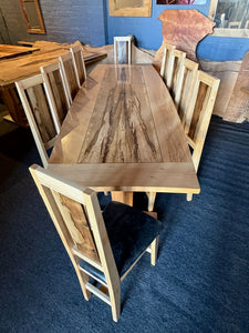 Blackheart Sassafras & Celery Top solid timber table and Ten matching chairs