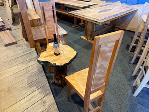 Huon Pine with Birds Eye feature Occasional table with matching seats. $ 4,600