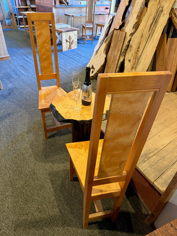 Huon Pine with Birds Eye feature Occasional table with matching seats. $ 4,600