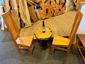 Huon Pine with Birds Eye feature Occasional table with matching seats. $ 4,600