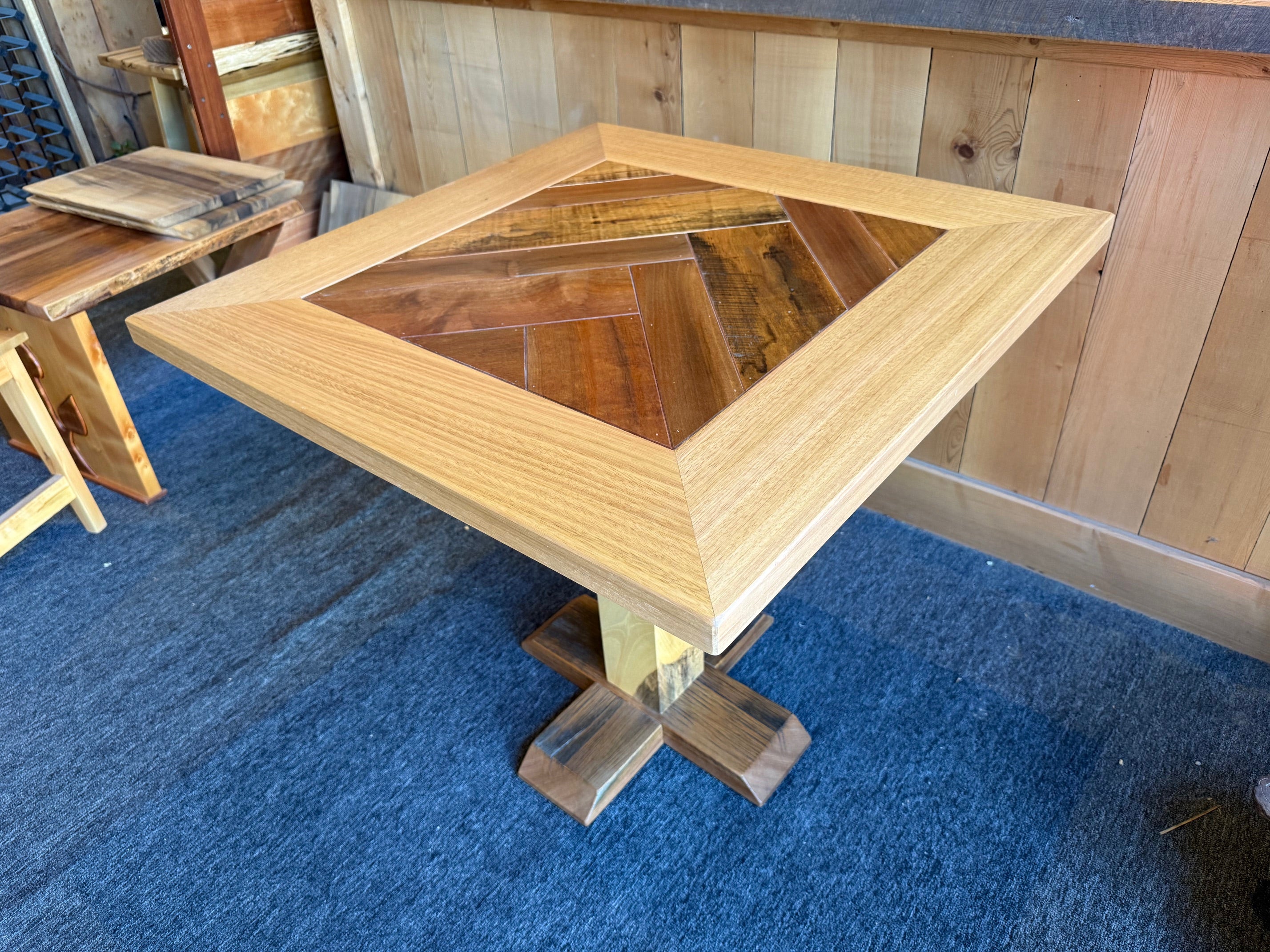 Tasmanian Oak Dining Table with Blackwood & Myrtle feature