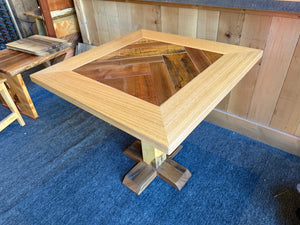 Tasmanian Oak Dining Table with Blackwood & Myrtle feature
