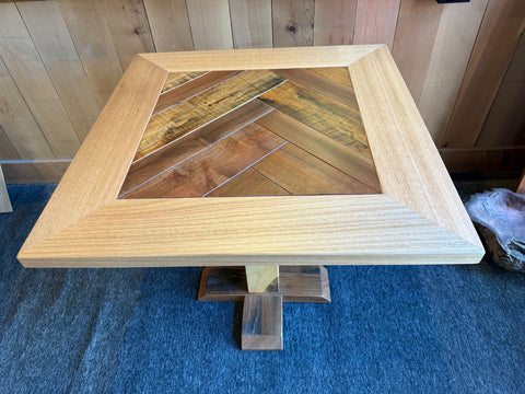 Tasmanian Oak Dining Table with Blackwood & Myrtle feature