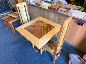 Tasmanian Oak Dining Table with Blackwood & Myrtle feature