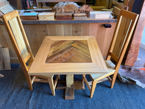 Tasmanian Oak Dining Table with Blackwood & Myrtle feature