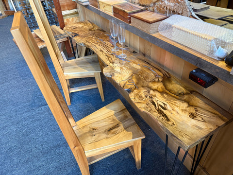 Blackheart Sassafras & Rainbow Sassafras Console or Bar and optional chairs  $ 2,200