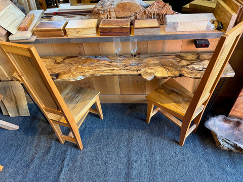 Blackheart Sassafras & Rainbow Sassafras Console or Bar and optional chairs  $ 2,200