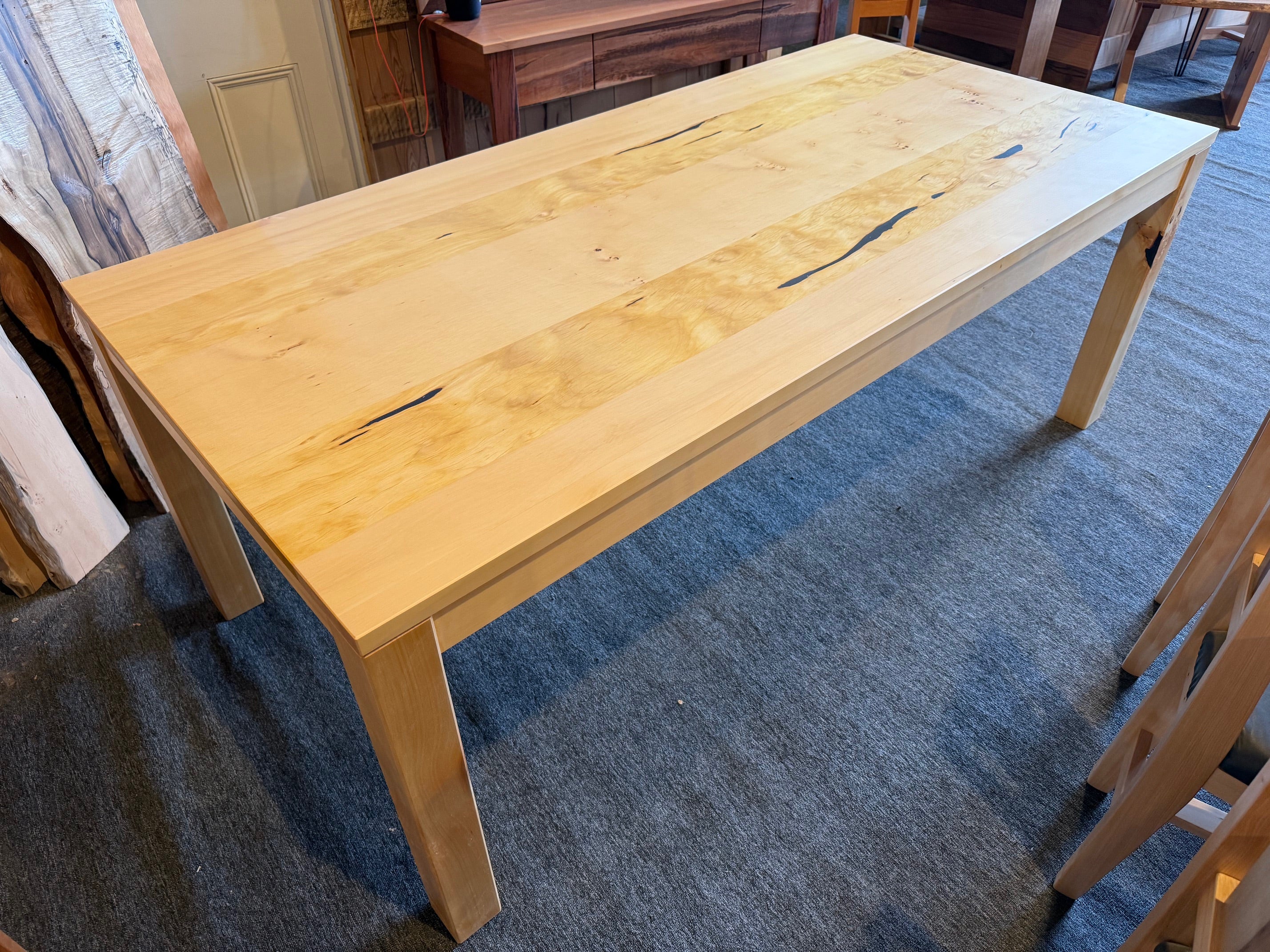 Huon Pine Dining Table 6 - 8 seater in 100 % solid Huon  $ 8,600 inc GST & Free Delivery Aust wide
