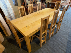 Huon Pine Dining Table 6 - 8 seater in 100 % solid Huon  $ 8,600 inc GST & Free Delivery Aust wide