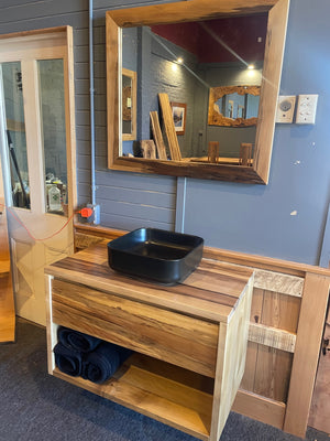 Tasmanian Blackheart Sassafras Vanity unit with matching Mirror SOLD
