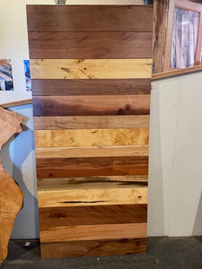 Sliding Barn Door with a difference - Multi Timber  $ 1,400 with Black Tracks & wheels inc