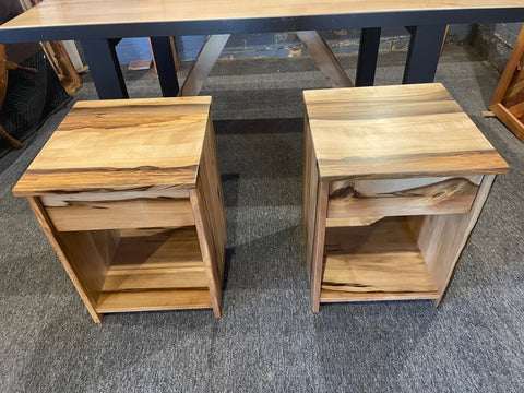 Two matching Bedside Tables with one drawer ea Blackheart Sassafras SOLD