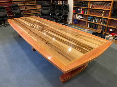 Bespoke Boardroom table all Solid Tasmanian Timbers SOLD