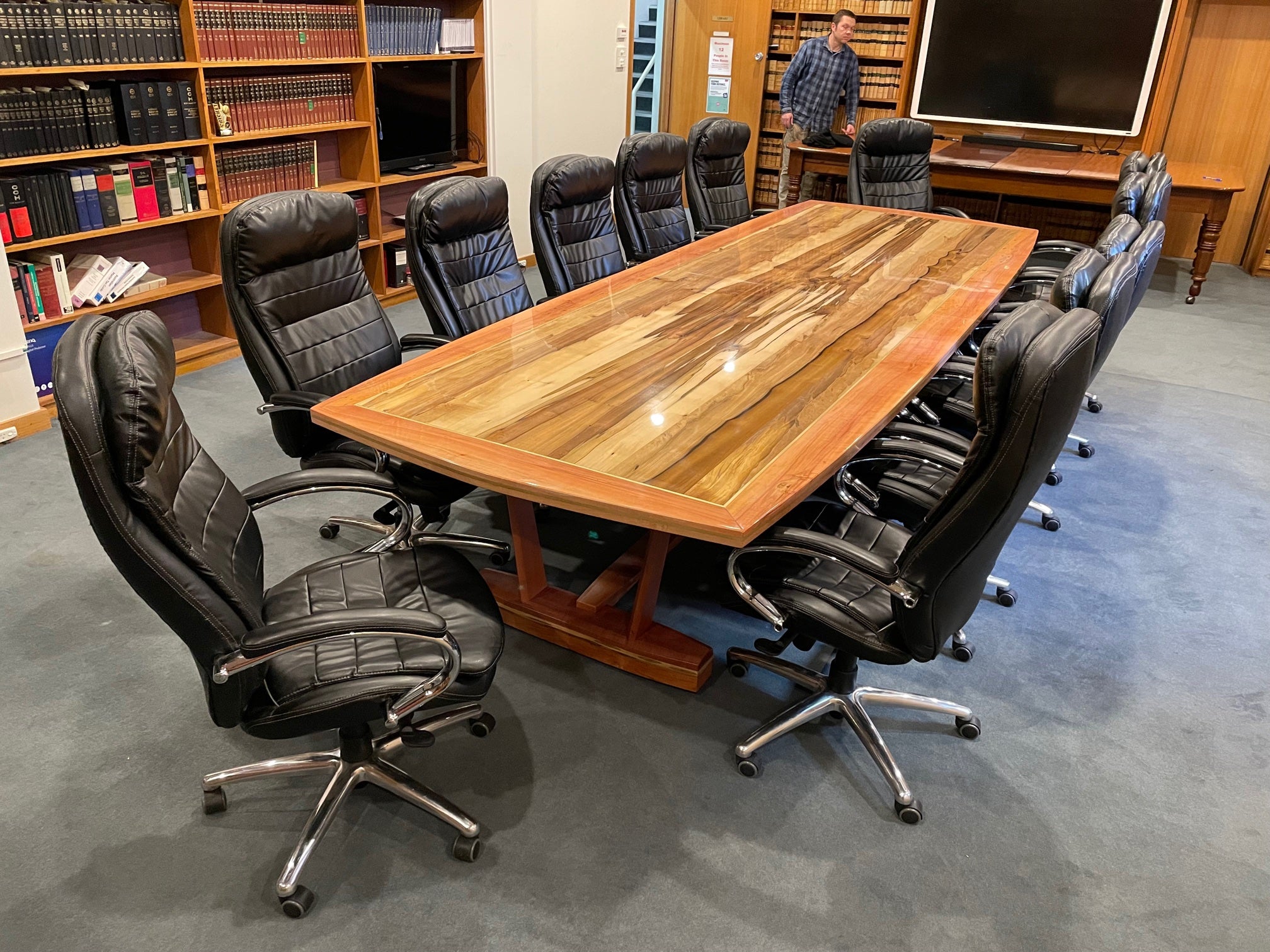 Bespoke Boardroom table all Solid Tasmanian Timbers SOLD